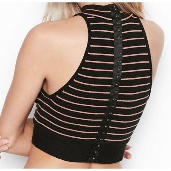 Victoria’s Secret High Neck Hook & Eye Knit Crop Top Women’s XL NEW - Picture 2 of 8